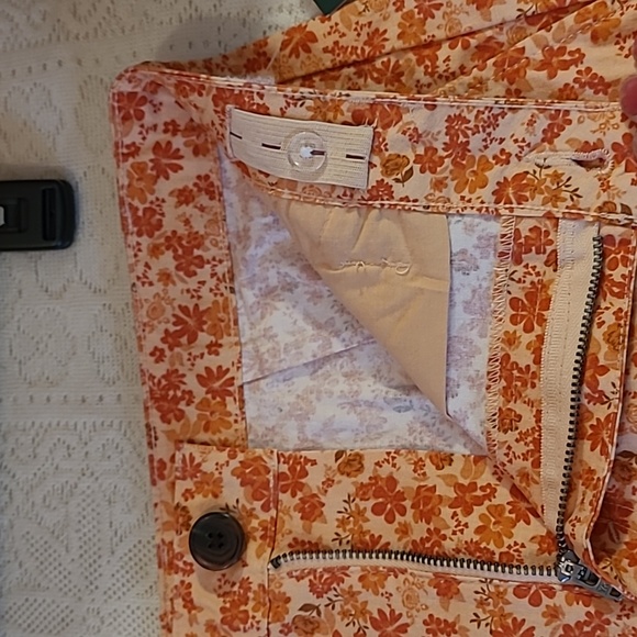 Rust Orange Floral Mini Skirt - Picture 7 of 7